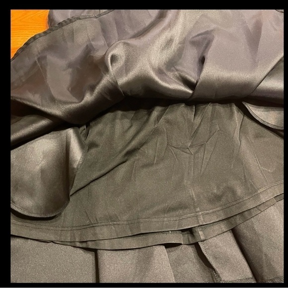 Maniju S black lined full skirt dress with spaghetti straps and back zip - Picture 7 of 8